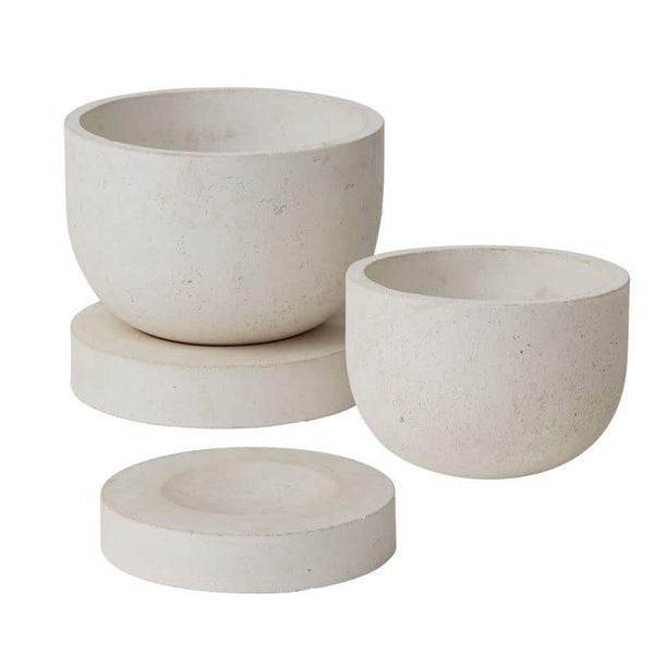 Rustic Concrete Pot with Saucer